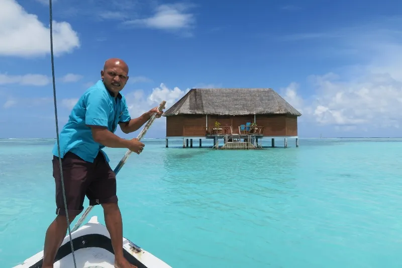 Private overwater villa in the Maldives