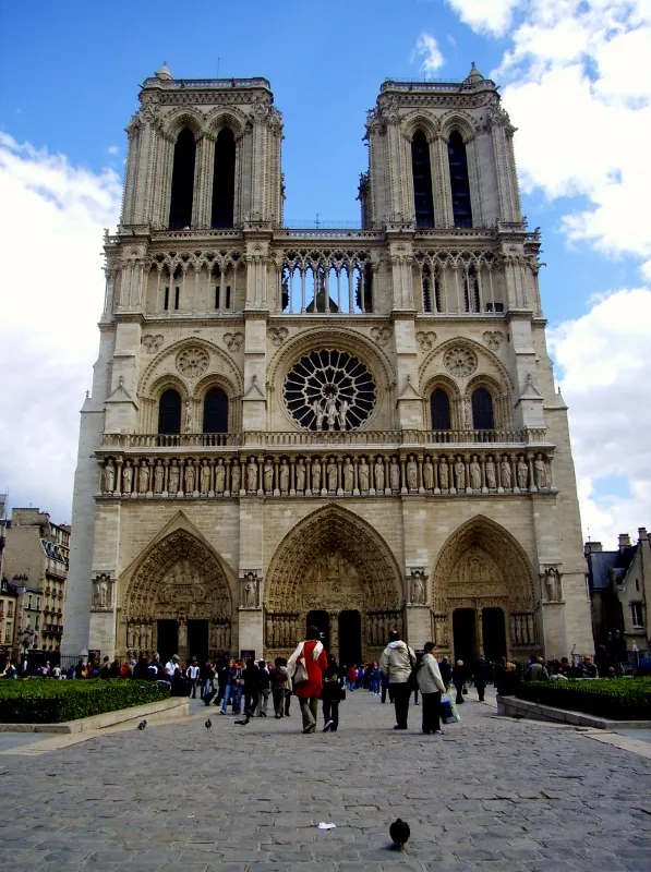 Notre Dame under grey Paris skies